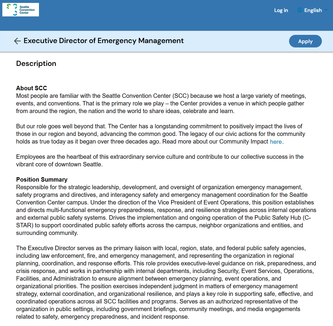 SCC job posting — continued. Captured May 6, 2026. (2 of 3)