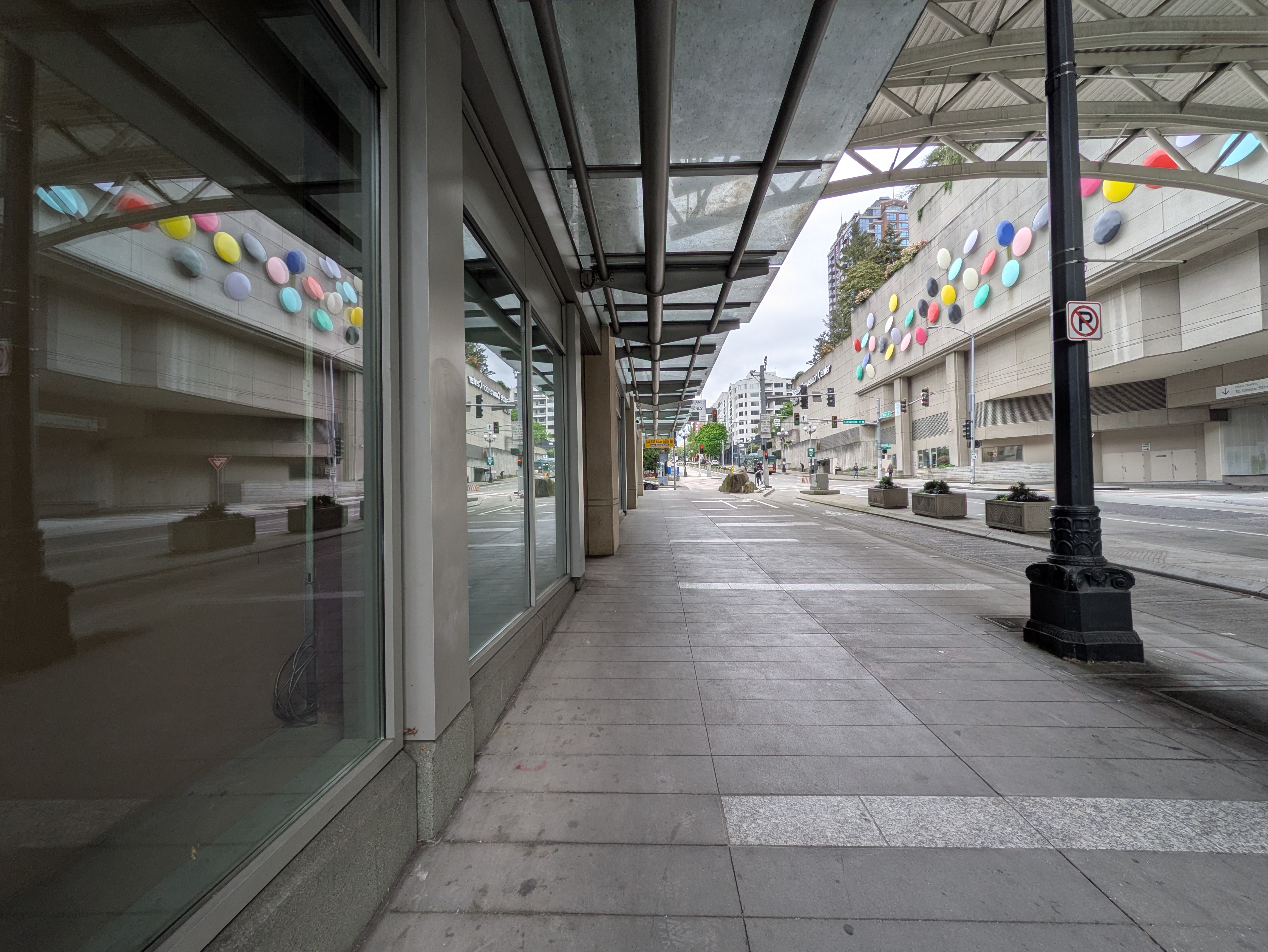 Pike Street in front of the Seattle Convention Center. May 6, 2026.