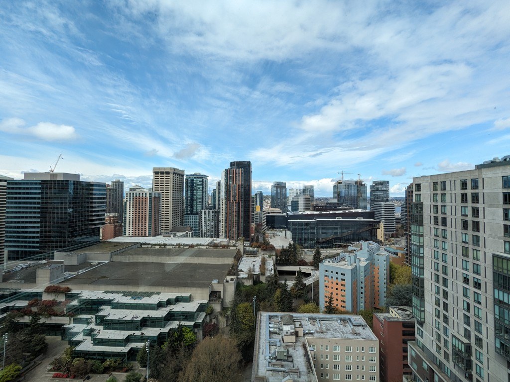 The Arch and the Summit — the two buildings of the Washington State Convention Center.